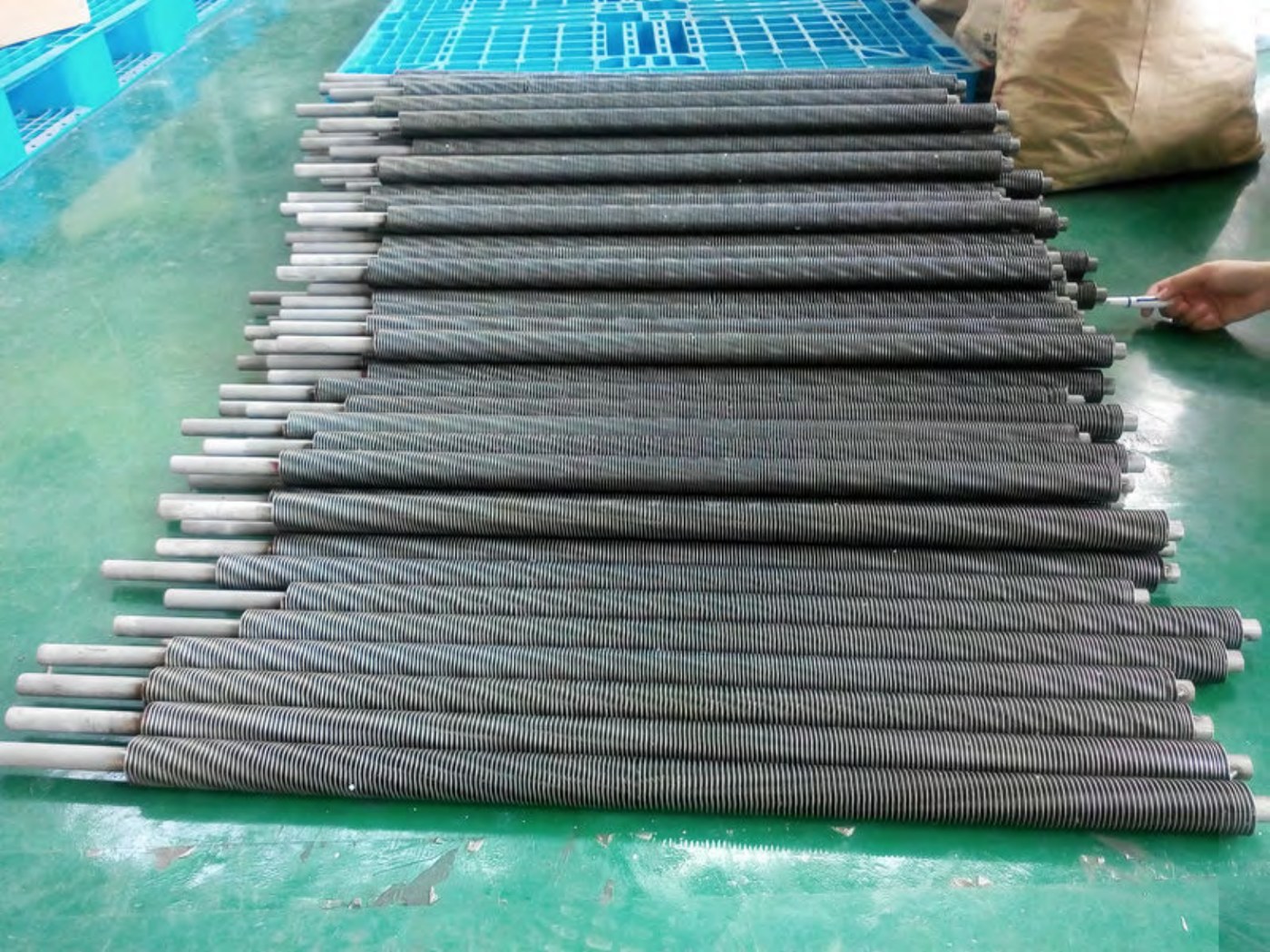 Finned tubes for air heater ready for shipment to Pakistan, 2014